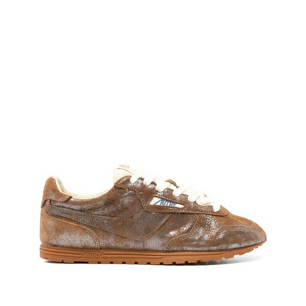 オートリー レディース スニーカー シューズ Metallic suede sneakers Brown