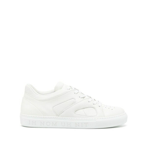インノミネイト メンズ スニーカー シューズ Panelled lace-up leather sneakers White|asty