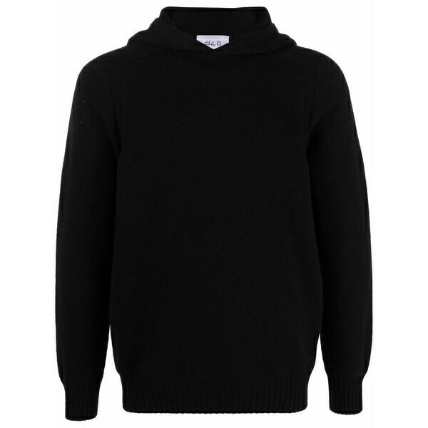 ディーフォーポイントゼロ メンズ パーカー・スウェットシャツ アウター Wool hoodie Black