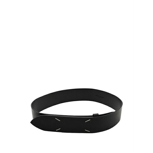 マルタンマルジェラ レディース 三尺帯 付属物 Adjustable stitch leather belt Black