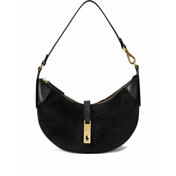 ラルフローレン レディース ショルダーバッグ バッグ Suede shoulder bag Black|asty
