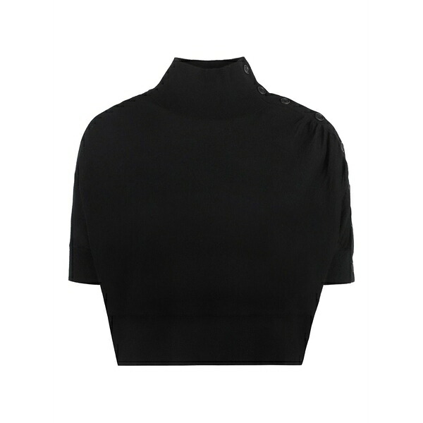 ピンコ レディース Tシャツ トップス Button-fastening t-shirt Black｜asty