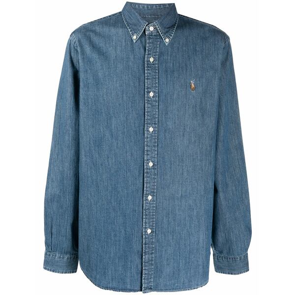 ラルフローレン メンズ シャツ トップス Signature polo pony motif denim shirt Blue