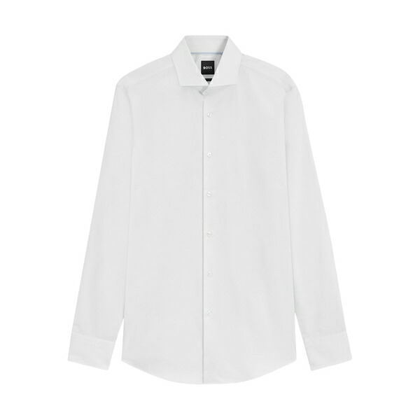 雇い主 メンズ プルオーバー トップス Long-sleeve button-up shirt White