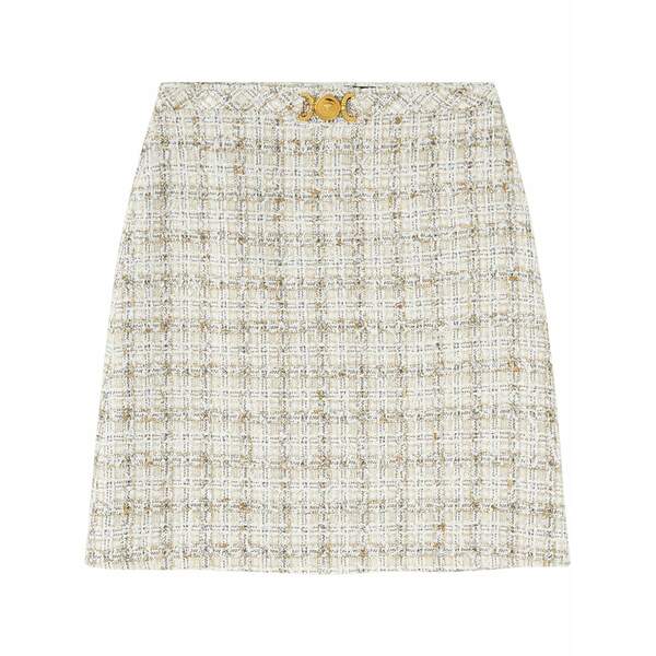 ヴェルサーチ レディース スカート ボトムス Tweed a-line mini skirt Neutrals|asty