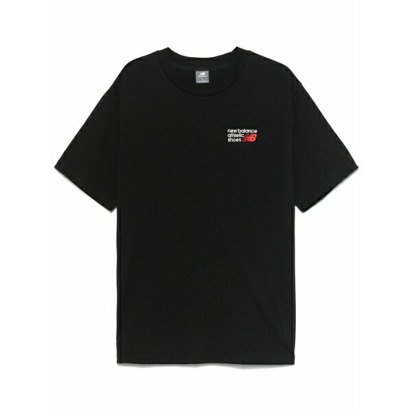 ニューバランス メンズ Tシャツ トップス Athletics premium logo t-shirt Black|asty
