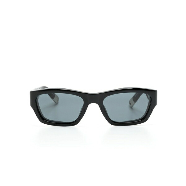 ジャクエムス メンズ サングラス・アイウェア アクセサリー Les lunettes meridiano trapezoid-frame sunglasses Black｜asty