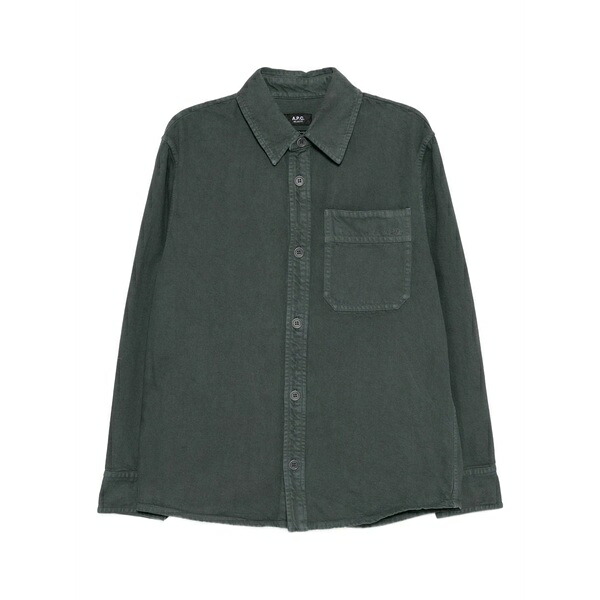 アーペーセー メンズ ジャケット＆ブルゾン アウター Twill shirt jacket Grey｜asty