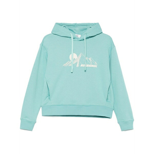ロシニョール レディース パーカー・スウェットシャツ アウター Logo-print hoodie Blue