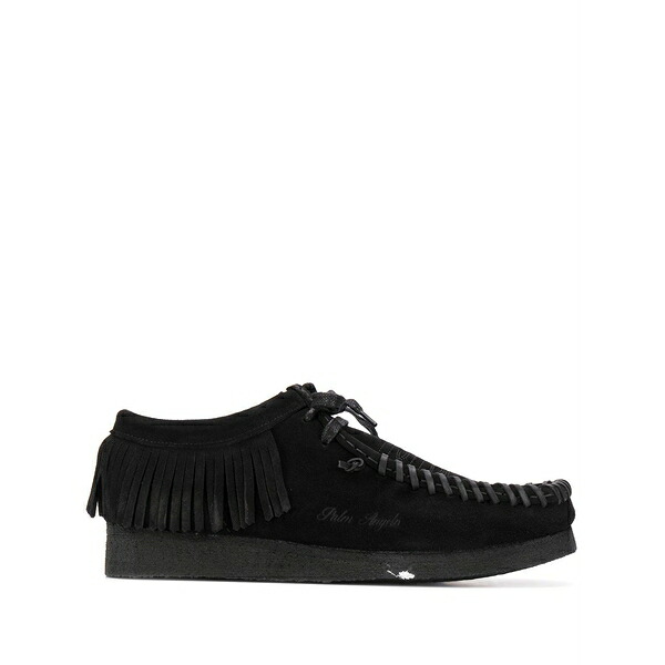 パーム・エンジェルス メンズ スニーカー シューズ Fringed lace-up shoes Black