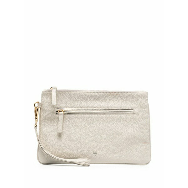 イレブンティ メンズ 商行為系 御徒面子 Logo-stamp leather clutch bag  Neutrals