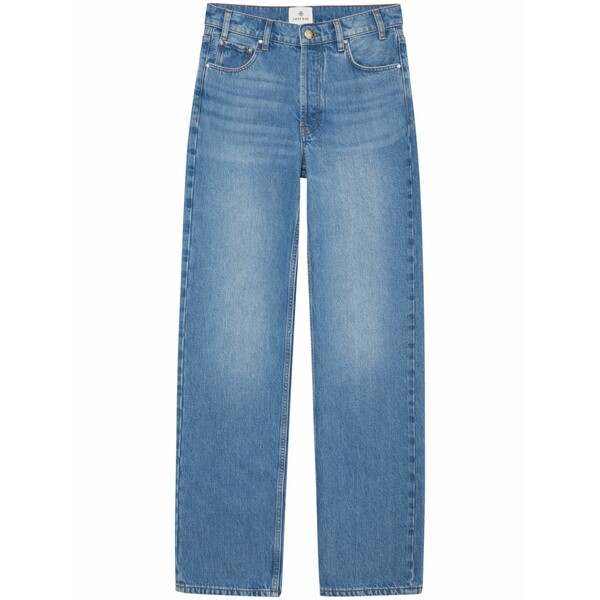 アニービン レディース デニムパンツ ボトムス Mid-wash wide-leg jeans Blue|asty