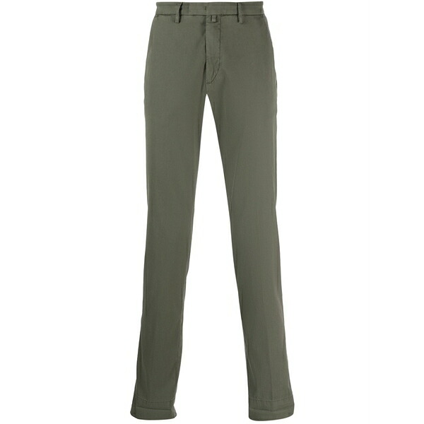 ブリ後ろ側 1949 メンズ 心地好いズボン下 ボトムス Slim-cut concealed-fastening chinos Green メンズファッション-ズボン・パンツ