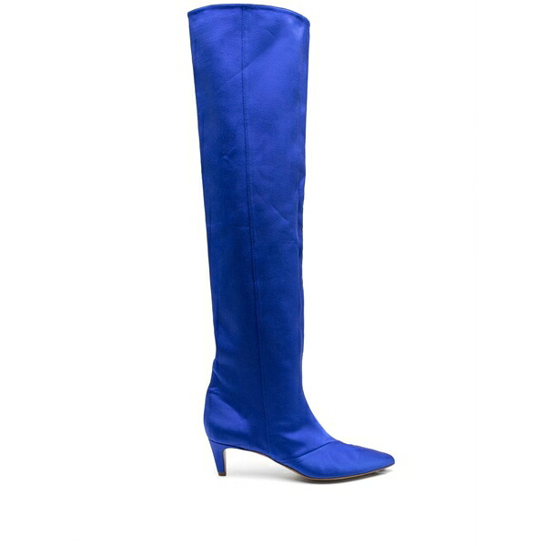 フォルテ フォルテ レディース ブーツ シューズ 70mm satin knee-high boots Blue｜asty 76,340円