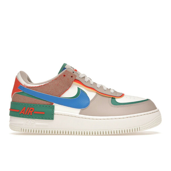 Nike ナイキ レディース スニーカー  【Nike Air Force 1 Low Shadow Sail Signal Blue Green (Women)】  サイズ US_7(24.0cm) Sail/Signal Blue/Green Noise/Cream