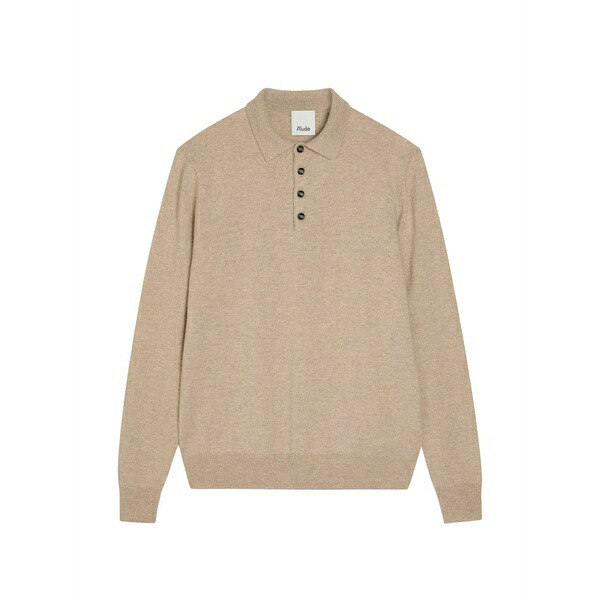 アリュード メンズ ポロシャツ トップス Button-up polo shirt Neutrals|asty