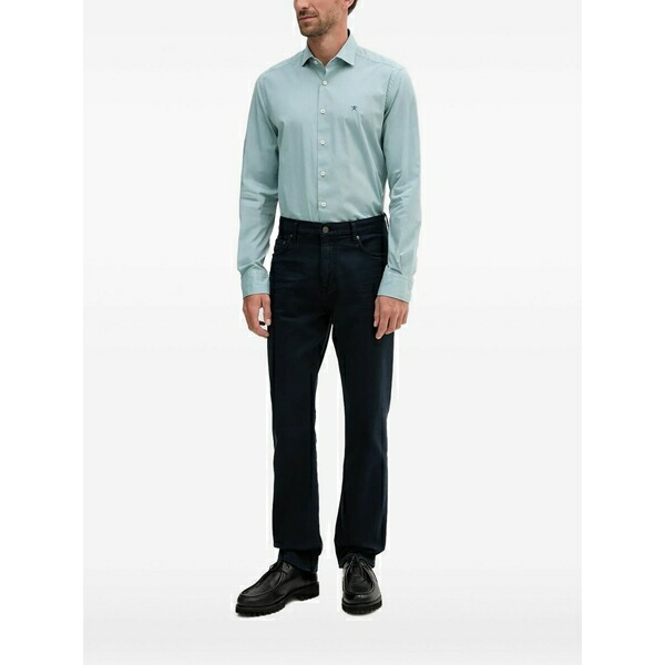ハケット メンズ シャツ トップス Embroidered-logo long-sleeve shirt Blue