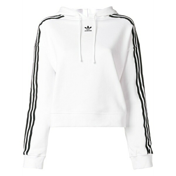 アディダス レディース パーカー・スウェットシャツ アウター Cropped hoodie White