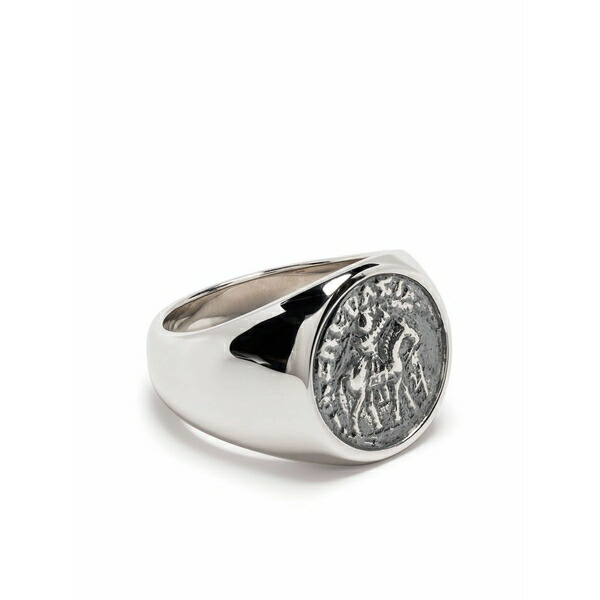 トム木材 メンズ 輪っか 添え物 Alexander the great coin signet ring Silver