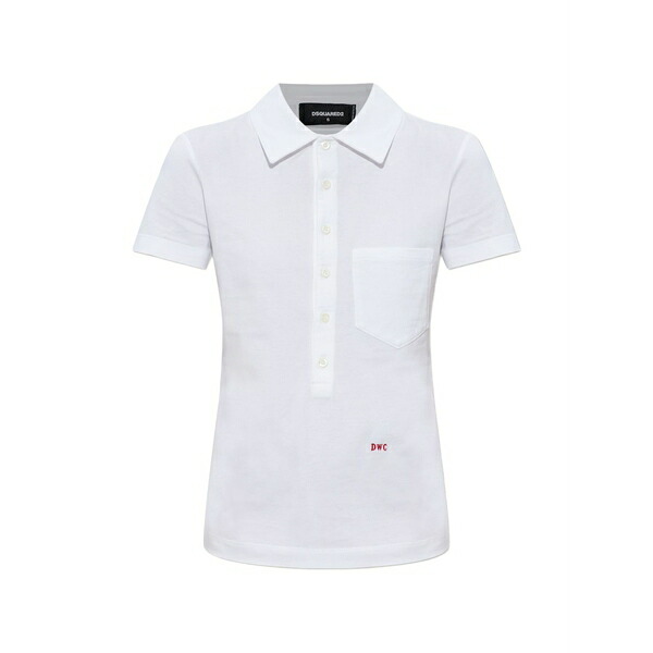 ディースクエアード レディース スポーツシャツ トップス Pocket polo shirt White