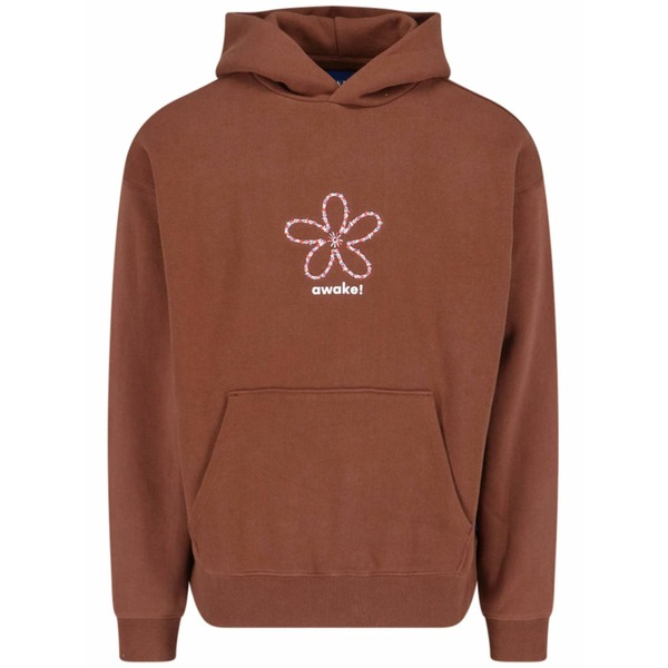 アウェイクニューヨーク メンズ パーカー・スウェットシャツ アウター Logo-print hoodie Brown