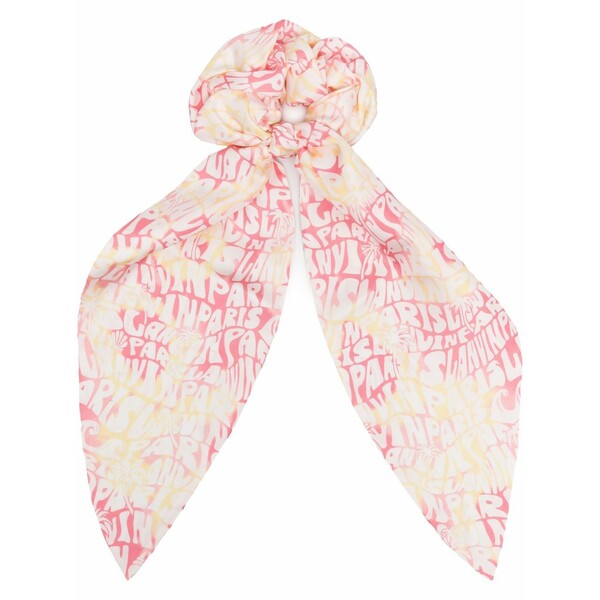 ランバン レディース ヘアアクセサリー アクセサリー Logo-print knot-detailed scrunchie Pink|asty