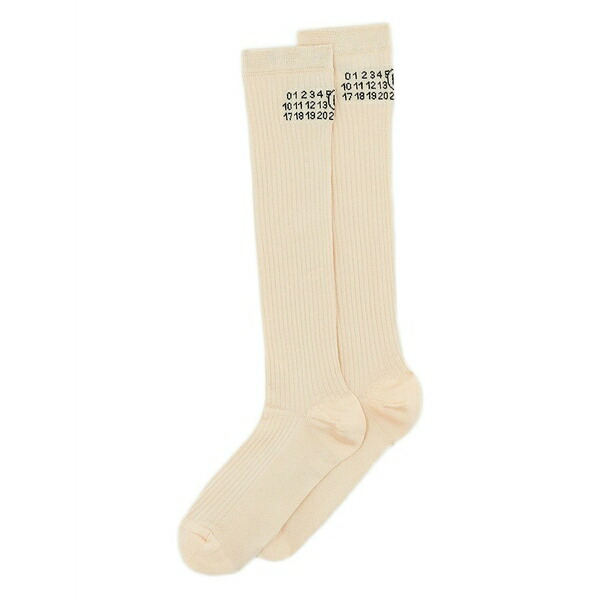 マルタンマルジェラ レディース ソックス アンダー御召しもの Ribbed knee-high socks Neutrals