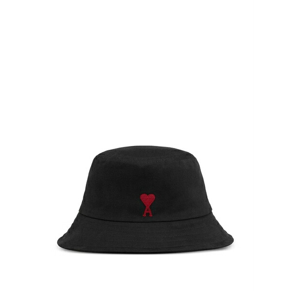 意中の女 メンズ かぶり笠 付属品 Ami de coeur embroidery bucket hat Black