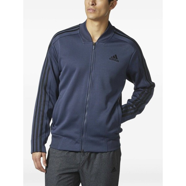 アディダス メンズ 上衣＆上衣 アウター Three-stripe bomber jacket Blue