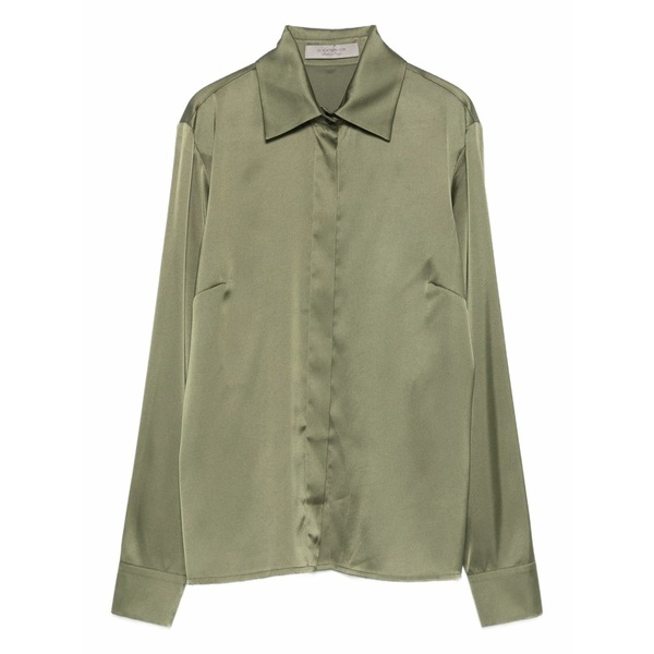 ディー・エクステリア レディース シャツ トップス Satin shirt Green｜asty