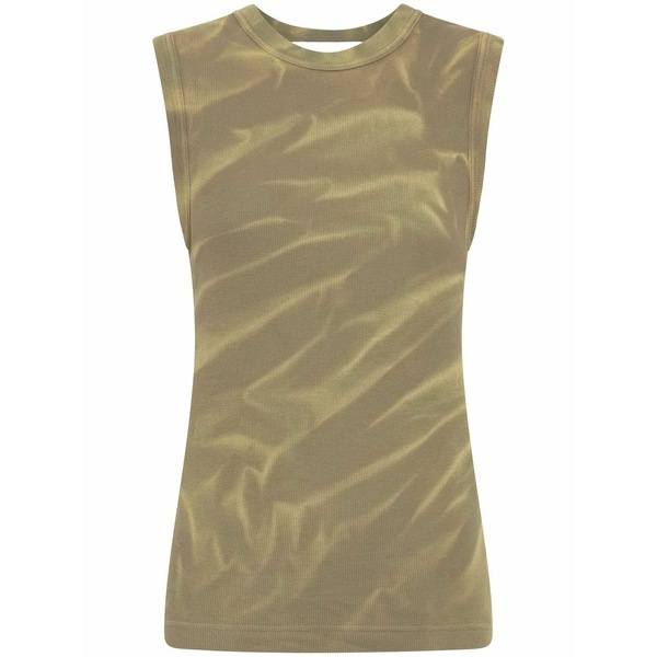 ディオンリー レディース カットソー トップス Sunfade crinkle-print tank top Green｜asty