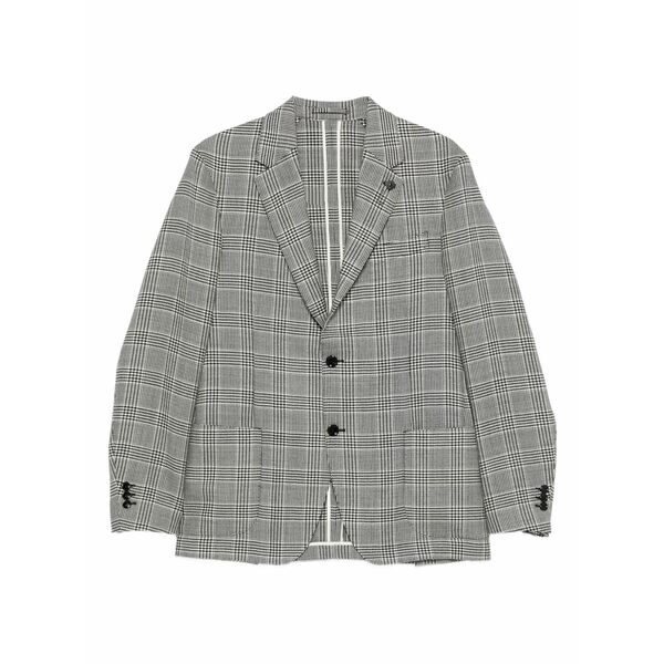 ラルディーニ メンズ 上衣＆上衣 アウター Checked two-button blazer Neutrals コート・ジャケット-メンズファッション