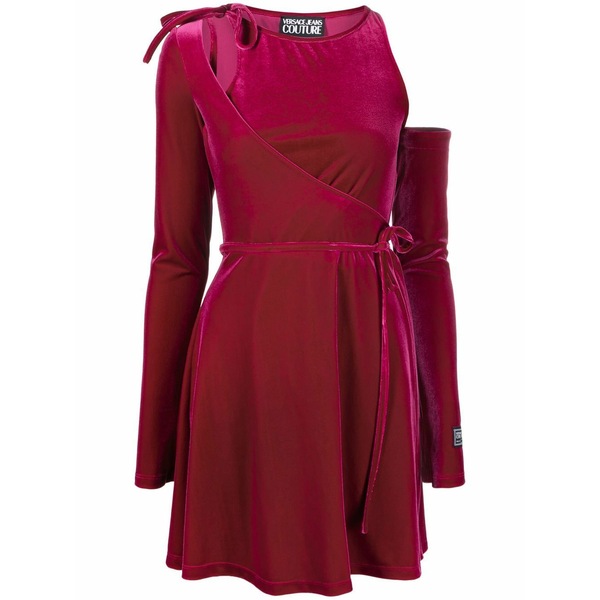 ベルサーチ レディース ワンピース トップス Cut-out velvet dress Purple|asty