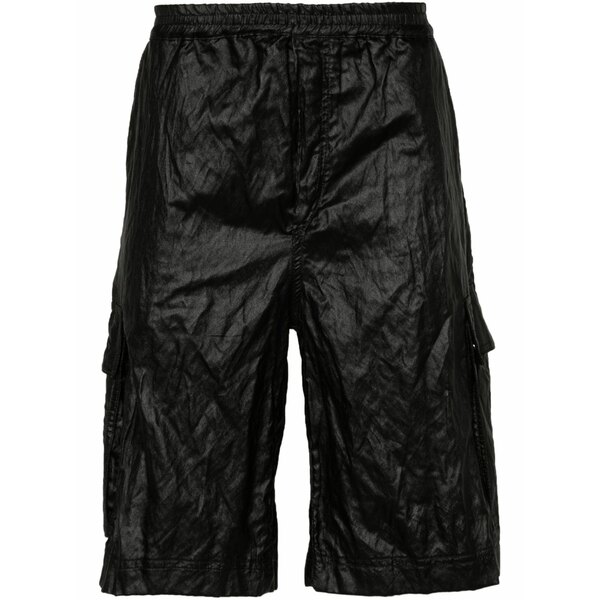フォーティーフォー・レーベル・グループ メンズ 心地好いズボン下 ボトムス Crinkled-finish cargo shorts Black