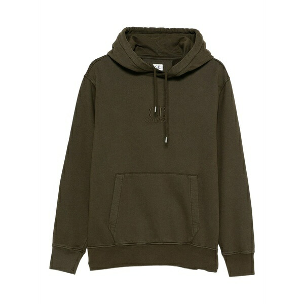 シーピーカンパニー メンズ パーカー・スウェットシャツ アウター Logo-embroidered hoodie Green