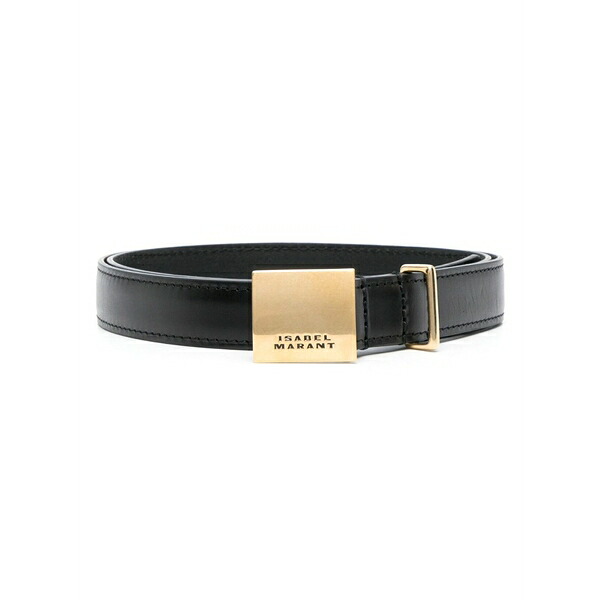 イザベル マラン レディース ベルト アクセサリー Lowell engraved-buckle leather belt Black｜asty 74,690円