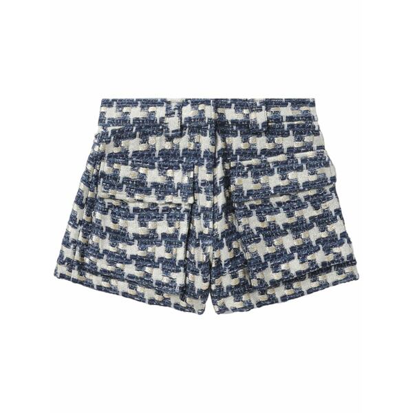イロ レディース 心地好いズボン下 ボトムス Tyana lurex tweed mini shorts Blue