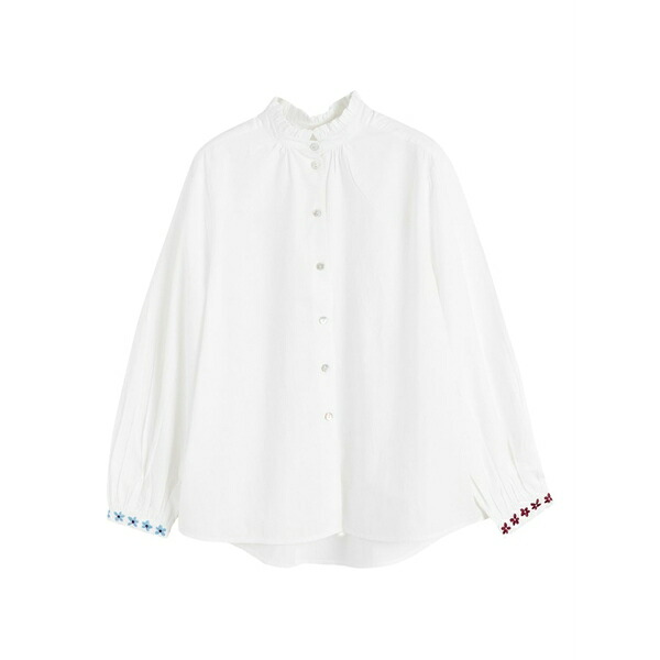 チンティアンドパーカー レディース ティーシャツ トップス Flower-embroidered shirt White