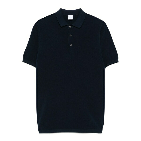 アスペジ メンズ ポロシャツ トップス Cotton polo shirt Blue|asty