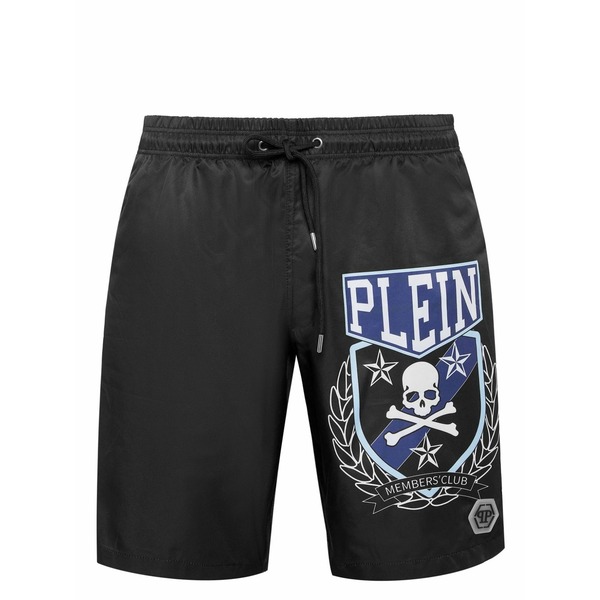 フィリップ飾り気の無い メンズ 心地よいズボン下 ボトムス Skull \u0026 bones swim shorts Black