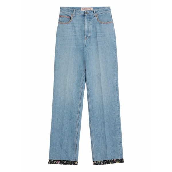ヴァレンティノ ガラヴァーニ メンズ デニムパンツ ボトムス Floral-trim jeans Blue|asty