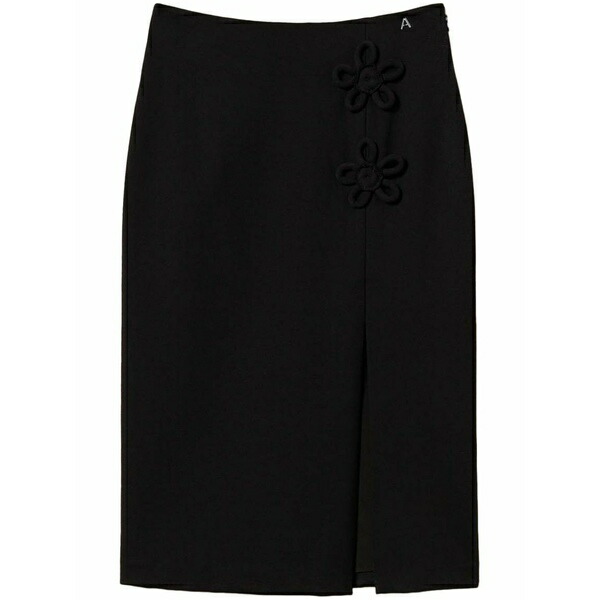 ツイン書き割り レディース スコート ボトムス Floral-appliqu￡ skirt Black