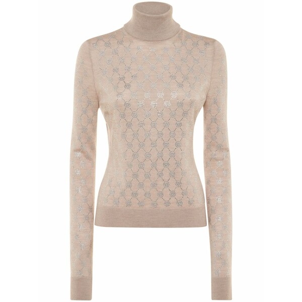 フィリップ飾り気の無い レディース 編み物\u0026スウェーター アウター Monogram crystal-embellished sweater Neutrals