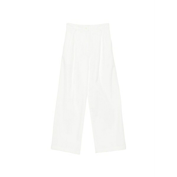 アーペーセー レディース 心地よいズボン下 ボトムス Pleated wide-leg trousers White