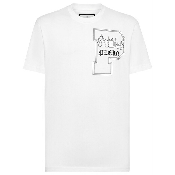 フィリップ飾り気のない メンズ ティーシャツ トップス Short-sleeve round neck t-shirt  White