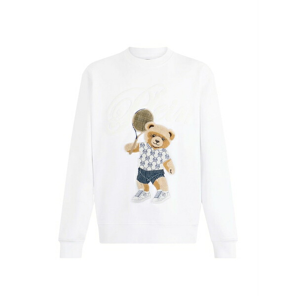 フィリップ飾り気の無い メンズ パーカー・スウェットシャツ アウター Crew-neck long-sleeve sweater White