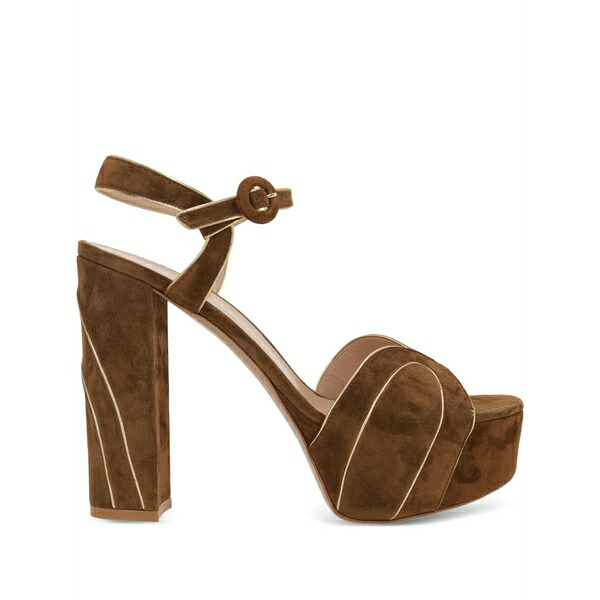 ジャンヴィト ロッシ レディース サンダル シューズ 125粍 platform suede ankle-strap sandals Brown