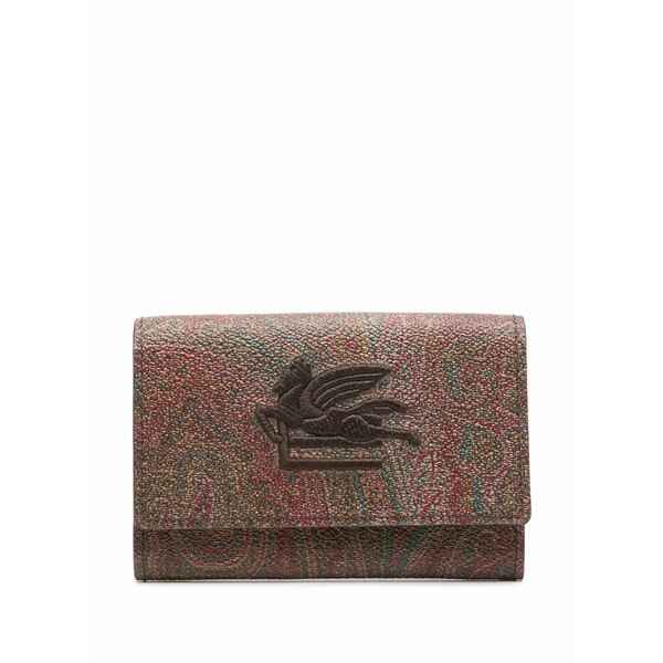 エトロ メンズ 金入れ 付属物 Pegaso-motif paisley wallet Brown
