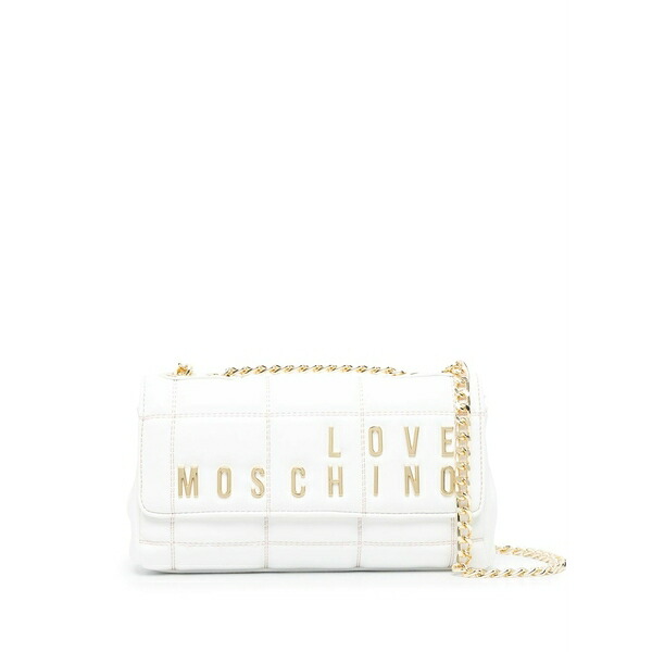 優しいこと モスキーノ レディース ショルダーバッグ 御徒面子 Logo-appliqu￡ cross-body bag  White