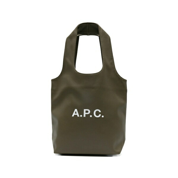 アーペーセー メンズ トートバッグ 御徒面子 Small ninon logo-print tote bag Green